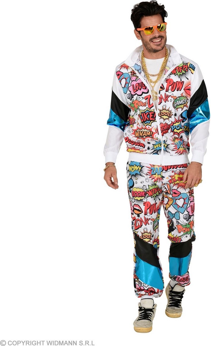 Jaren 80 & 90 Kostuum | Bam Poef Paf Sporter Kostuum | XXL | Carnaval kostuum | Verkleedkleding